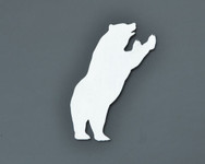 Bear Upright Stainless Metal Car Truck Motorcycle Badge Emblem (select size)