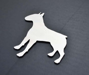 Bull Terrier v2 Dog Stainless Metal Car Truck Motorcycle Badge Emblem  (select size)