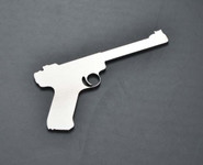 Hand Gun Revolver Pistol v2 Stainless Metal Car Truck Motorcycle Badge Emblem (select size)