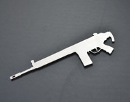 Hand Gun Revolver Pistol v4 Stainless Metal Car Truck Motorcycle Badge Emblem (select size)