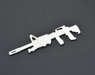Military Assault Rifle Stainless Metal Car Truck Motorcycle Badge Emblem (select size)