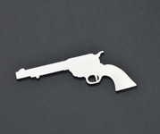 Hand Gun Revolver Pistol v8 Stainless Metal Car Truck Motorcycle Badge Emblem (select size)