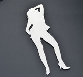 Sexy Cowgirl Stainless Metal Car Truck Motorcycle Badge Emblem (select size)