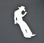 Cowgirl tipping hat Stainless Metal Car Truck Motorcycle Badge Emblem (select size)