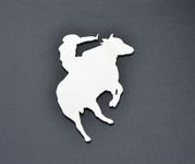 Western bull rider Stainless Metal Car Truck Motorcycle Badge Emblem (select size)