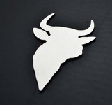 Cow Head Stainless Metal Car Truck Motorcycle Badge Emblem (select size)