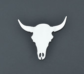 Cow Skull v2 Stainless Metal Car Truck Motorcycle Badge Emblem (select size)