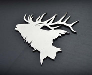 Elk head Stainless Metal Car Truck Motorcycle Badge Emblem (select size)