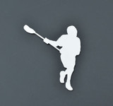 Lacrosse Player Stainless Metal Car Truck Motorcycle Badge Emblem (select size)
