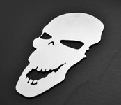 Skull Skulls v2 Stainless Metal Car Truck Motorcycle Badge Emblem (select size)