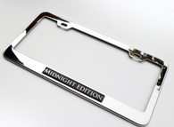 Midnight Edition Chrome Stainless Steel License Plate Frame Holder Surround with Mounting Screws & Caps