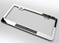 Signature Edition Chrome Stainless Steel License Plate Frame Holder Surround with Mounting Screws & Caps