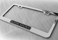 Super Sport Chrome Stainless Steel License Plate Frame Holder Surround with Mounting Screws & Caps