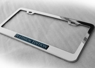 Platinum Edition Chrome Stainless Steel License Plate Frame Holder Surround with Mounting Screws & Caps