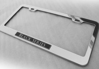 Black Series Chrome Stainless Steel License Plate Frame Holder Surround with Mounting Screws & Caps