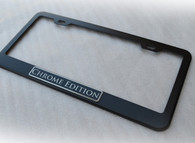 Chrome Edition Custom Black License Plate Frame Holder Surround with Mounting Screws & Caps