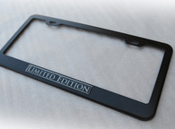 Limited Edition Custom Black License Plate Frame Holder Surround with Mounting Screws & Caps