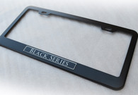Black Series Custom Black License Plate Frame Holder Surround with Mounting Screws & Caps