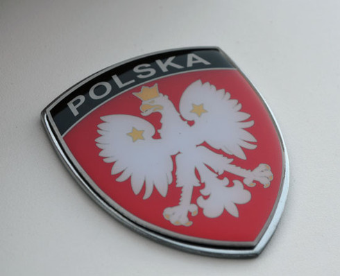 Polska Poland Polish Metal Crest Badge Emblem 2.5" tall Premium Show Quality