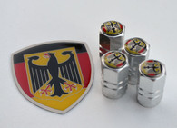 Germany German Eagle Valve Stem Cap set with Free Emblem