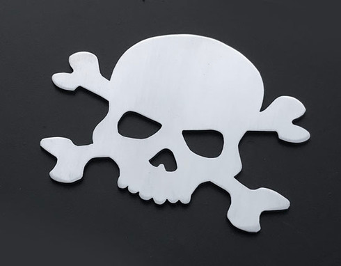 Skull and Crossbones bones Badge Emblem Metal Car Truck Motorcycle v2