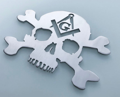 Mason Masonic Skull and Crossbones bones Badge Emblem Metal Car Truck Motorcycle