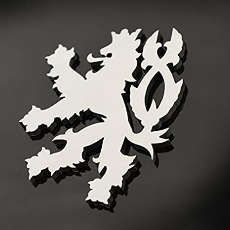 Czechoslovakia Czech Republic Lion Metal Emblem Decal Ornament Crest Blasted Badge Emblem Metal Car Truck Motorcycle 