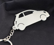 Custom Stainless Steel Keychain for Fiat 500 Enthusiasts