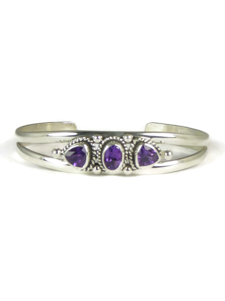 Sterling Silver Amethyst Bracelet (BR4106) Southwest Silver Gallery