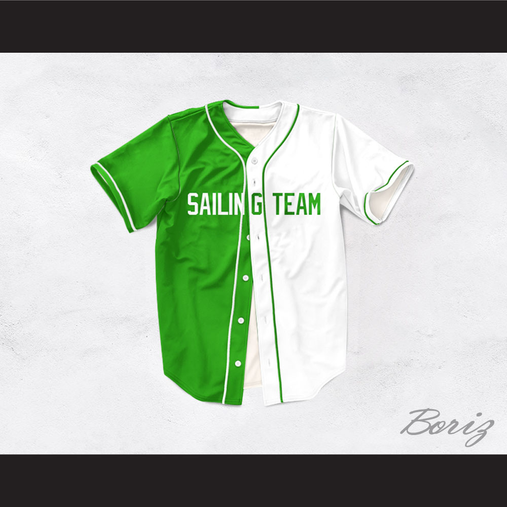 green and white baseball jersey