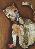 Sandra Dooley, "Habia una vez un gato gue tenia cara de trapo," 2005. Mixed media on paper. 20.5" x 16.5" #5142