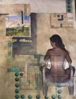 "Paisaije Cubano," Mabel Poblet #3986. 2006. Mixed media collage, Edition 4 of 12. 26" x 21".