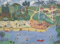 066 Odais Palacios, "Un dia de pesca," 2009. Oil on canvas. 23”x 31.5” #5462