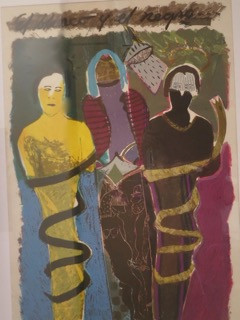"El blanco y el negro", Moises Finale #419. 1987. Silk screen, edition print 52 of 65. 35.5" x 25".