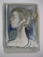 Lester Campa #5945. Untitled, 1997. Double sided watercolor on paper. 7 x 5 inches. SOLD!