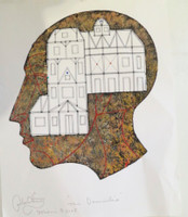 Carlos Estevez  #6077. "Mi Domicilo," 2005. Collage on paper. 14" x 11." 