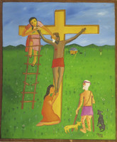Pelly (Pedro Blanco Aroche) #1012. "Querido Jesus," 1995. Acrylic on canvas. 19.5" x 16." Framed 