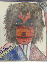 Bernard Sarria,   "Beethoven," 1994. Color pencil on paper.              12” x 9.5”                #6448