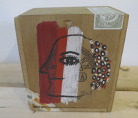 Montebravo (José Garcia Montebravo)  #6598. Untitled, 2000. Acrylic on wood cigar box. 4 x 5.25 x 5.5 inches  