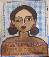 Sandra Dooley #9016. Untitled, 2010 Mixed media on canvas. 20.5 x 18 inches.
