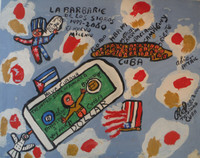 Abel Pérez-Mainegra #5993. "Have Cubana dollar," 2000. Acrylic on paper. 17 x 21 inches.
