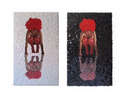 Mabel Poblet, "Desconstruida," 2015. Diptych, 3/3. Mixed media. Each 29.5 x 17.5 Inches. SOLD!