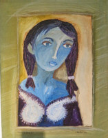 Sandra Dooley #5205. "En la Ventana II," 2010. Oil on canvas, 18" x 14" 
