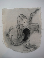 Mendive (Manuel Mendive) #5623. Untitled, 2011. Charcoal on canvas. 14 x 11 inches. SOLD!