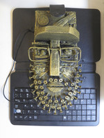 Carlos Cesar Roman #6619 (SL) NFS. Untitled, 2017. Mixed media on keyboard. 12 x 9 x 3.5 inches.