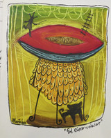 Martalena, "El circo volador," N.D. Acrylic on paper. 10" × 8". #6401(SL)