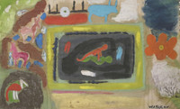 Wayacón (Julián Espinosa), Untitled, 1991. Mixed media on canvas,   15” x 24.5” #2446 (SL)