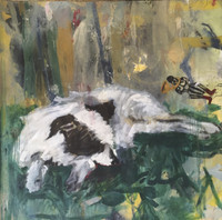 Orestes Hdez #5985. "Llamarlo por su nombre," 2004. Oil on canvas. 51 x 51 inches