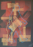 Gustavo Del Valle #4840    Untitled, N.D. Mixed media on paper   27.5" x 19.75"