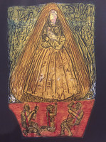 Choco (Eduardo Roca Salazar) #6779. "Virgen de La Caridad," 2017. Collagraph print edition IV/VII. 30 x 22 inches.